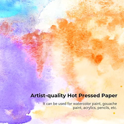 Paul Rubens Artist Quality Watercolor Paper, Painting Paper Acid-Free Hot Pressed 7.87'' X 5.43'', 100% Cotton 300Gsm 20 Sheets, Art Supplies Watercolor Drawing For Beginners, Artists #TOP1