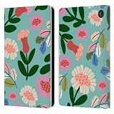 Head Case Designs Officially Licensed Gabriela Thomeu Super Bloom Floral Leather Wallet Case Compatible with Amazon Fire 7 2022