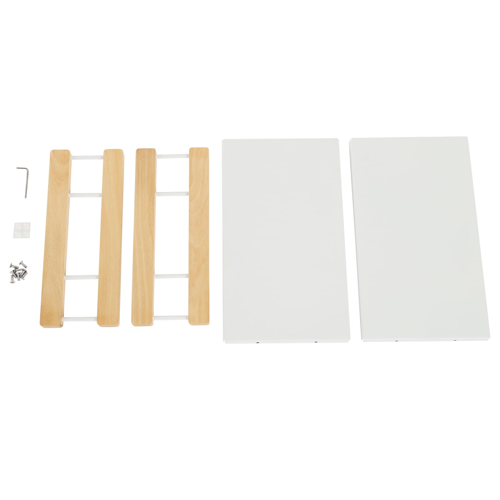 Organizer da scrivania, mensola da bagno a 2 livelli, per riporre utensili da cucina, spezie e cosmetici, bianco