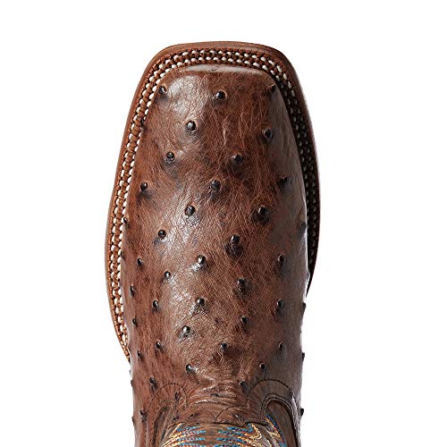 Ariat Men`s Gallup Mocha Full Quill Ostrich 11` Distressed Wheat Top Square Toe Boot4
