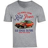  Teesandengines Men\'s Renault Fuego Grey V-Neck T-Shirt Size Medium