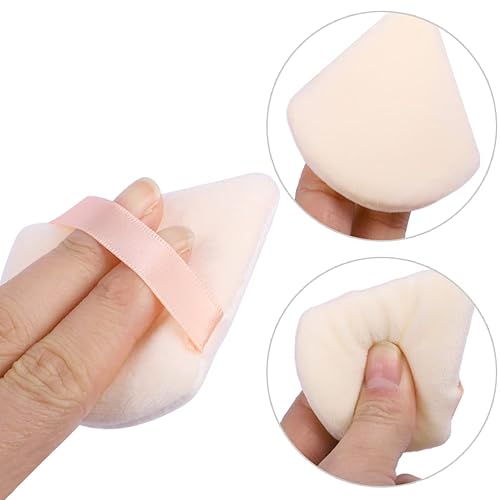 Miniatura 4 de Pimoys 12 piezas de polvo de cara triangular para polvo suelto fijador de polvo, base cosmética, esponja para maquillaje, herramienta de maquillaje