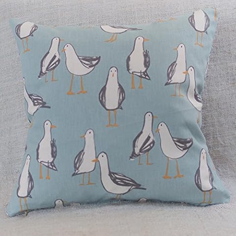 Seagull Cushion Cover in Duck Egg Blue Cover