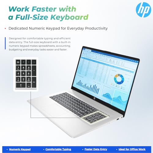 Image of HP 17.3 Inch Business Laptop Computer • 2026 Edition • AMD Ryzen 5 7430U • 8GB RAM • 256GB SSD • Full HD Display • Windows 11 • Wi-Fi 6 • Large Screen for Home • Office & Study