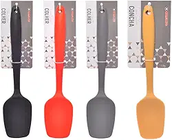 Colher de Silicone Espátula 21cm Pequena Cor: Bege