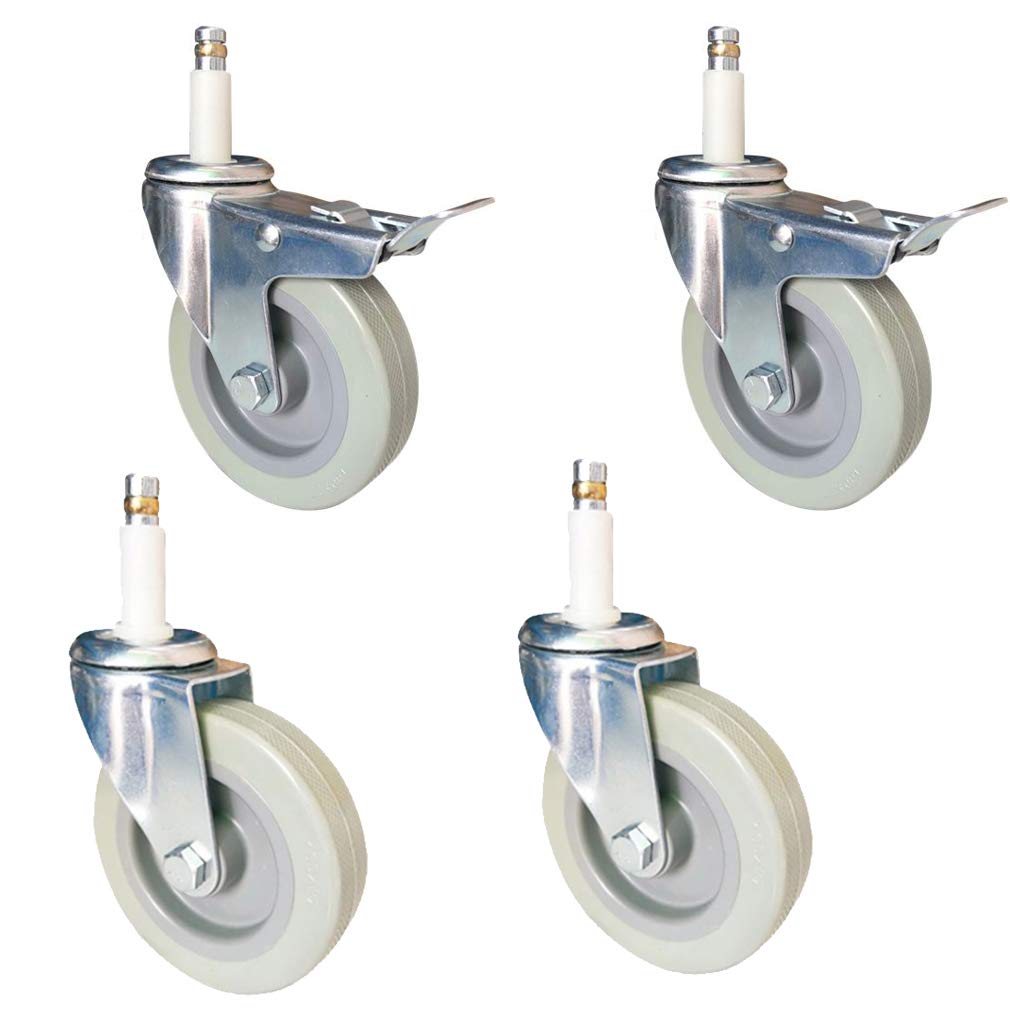 MXXQRHF Universal Office Chair Wheels 4" Swivel Casters with Rubber Sleeves Set of 4 No Noise Design M11 Stem 280kg Capacity for Kitchen & Hotel Trolleys