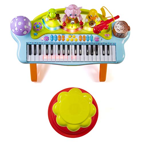 PREXTEX Kids Piano | Record, Playback, Synthesizer, Stool | Kids Keyboard Piano, Mini Piano Keyboard, Musical Electric Toy Gifts | Portable Toddler Musical Instruments | Baby, Kid, Toddler, Girl/Boy