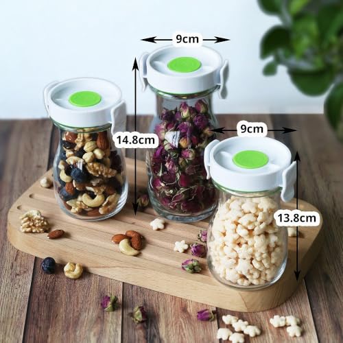 FOSA Carafe avec couvercle sous vide, lot de 4 pièces, 3 carafes en verre (350ml x 1 et 2 x 500ml) avec pompe à vide, pichet à vide – pour thé glacé, jus, lait et boisson.. – vue 3