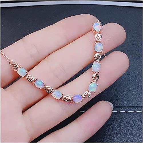 Bracelet en opale naturelle véritable argent 925 bijou femme pierre fine
