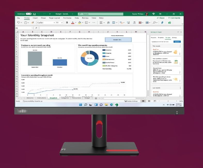 Image of Lenovo ThinkVision S22i-30 21.5 inches FHD Monitor, 1920x1080 Resolution, IPS Panel, WLED Backlight, 75Hz Refresh, 6ms VRB, 250 nits Brightness, 1xHDMI, 1xVGA, 1xAudio Out, Eyesafe 2.0, Raven Black