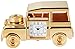 Produktbild Miniaturuhr Tischuhr Standuhr mit Quarzwerk und Motiv Geländewagen SafariAuto 300402000137 Goldfarbiges Gehäuse 10,3 cm