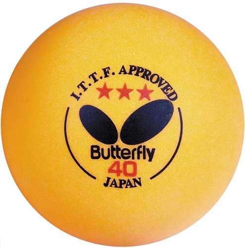 Butterfly B3Y640C ITTF Approved 3-Star 40mm Table Tennis Balls (6-Pack, Orange)