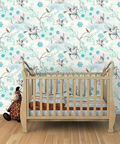 Arthouse, Kids Fairytale Magic Unicorn Wallpaper, Frozen Ice Blue #TOP2