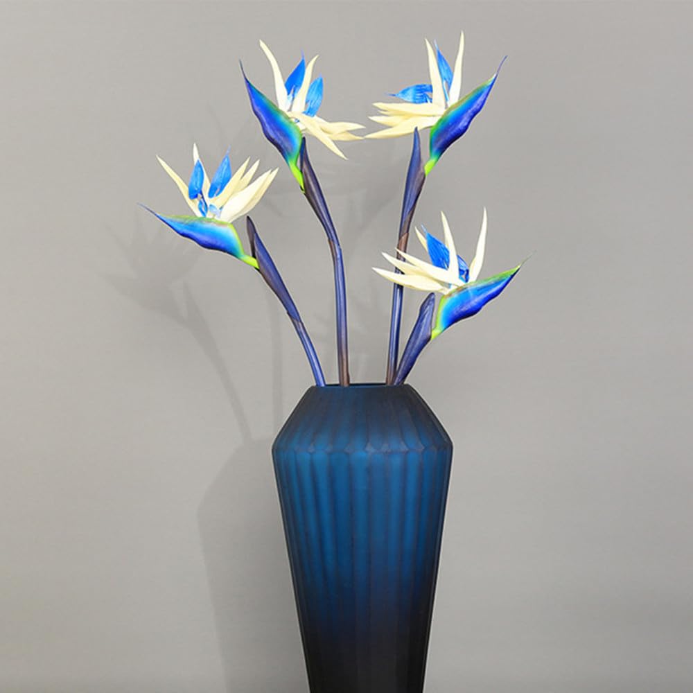 5 fiori artificiali di Strelitzia (Uccello del Paradiso) alti 79 cm, steli floreali tropicali artificiali realistici, per decorazioni domestiche, centrotavola per matrimoni, composizioni per vasi