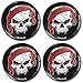 Biomar Labs® 4 x 50mm Adhesivo Pegatinas para Tapas de Rueda de Centro Tapacubos para Coche Calavera Skull Vampiro No Fear A 4250