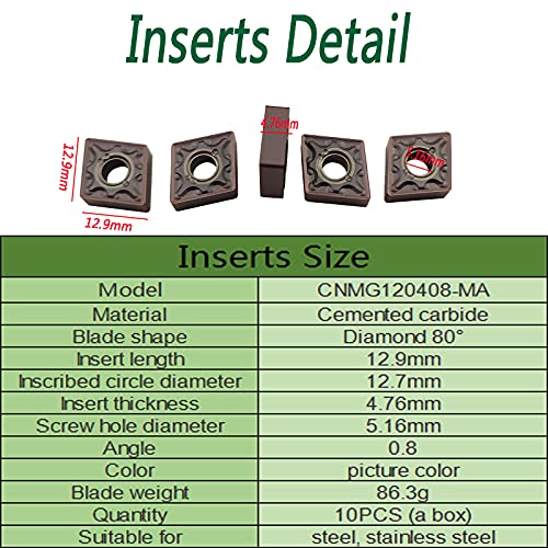 Portaherramientas MCSNL1616H12 y placas CNMG120408-MA de alta resistencia 5