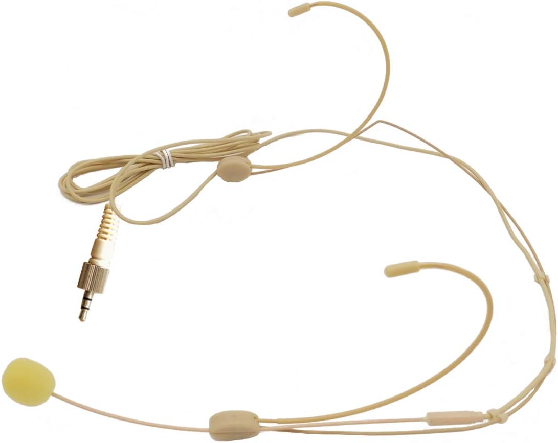 SG Headset Microphone Wired Boom Screw Lock Plug 1/8 inch 3.5mm TRS connector Omni-directional Condenser Headworn Mic for Sennheiser Shure