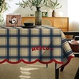 Highdi Tischdecke Abwaschbar, Rechteckig Tischdecke für Biertische Wasserabweisend Mitteldecke Leinen Tischwäsche für Wohnzimmer, Esszimmer, Balkon, Garten (Hallo Lila,80x120cm)