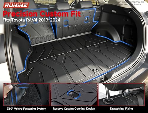 Image of Floor Mats for Toyota RAV4 2019-2023 2024 2025 (Not for Hybrid), All Weather Protection Custom Floor Mats Trunk Cargo and Car Windshield Cover Set for Car Accessories,Car Floor Liners Set