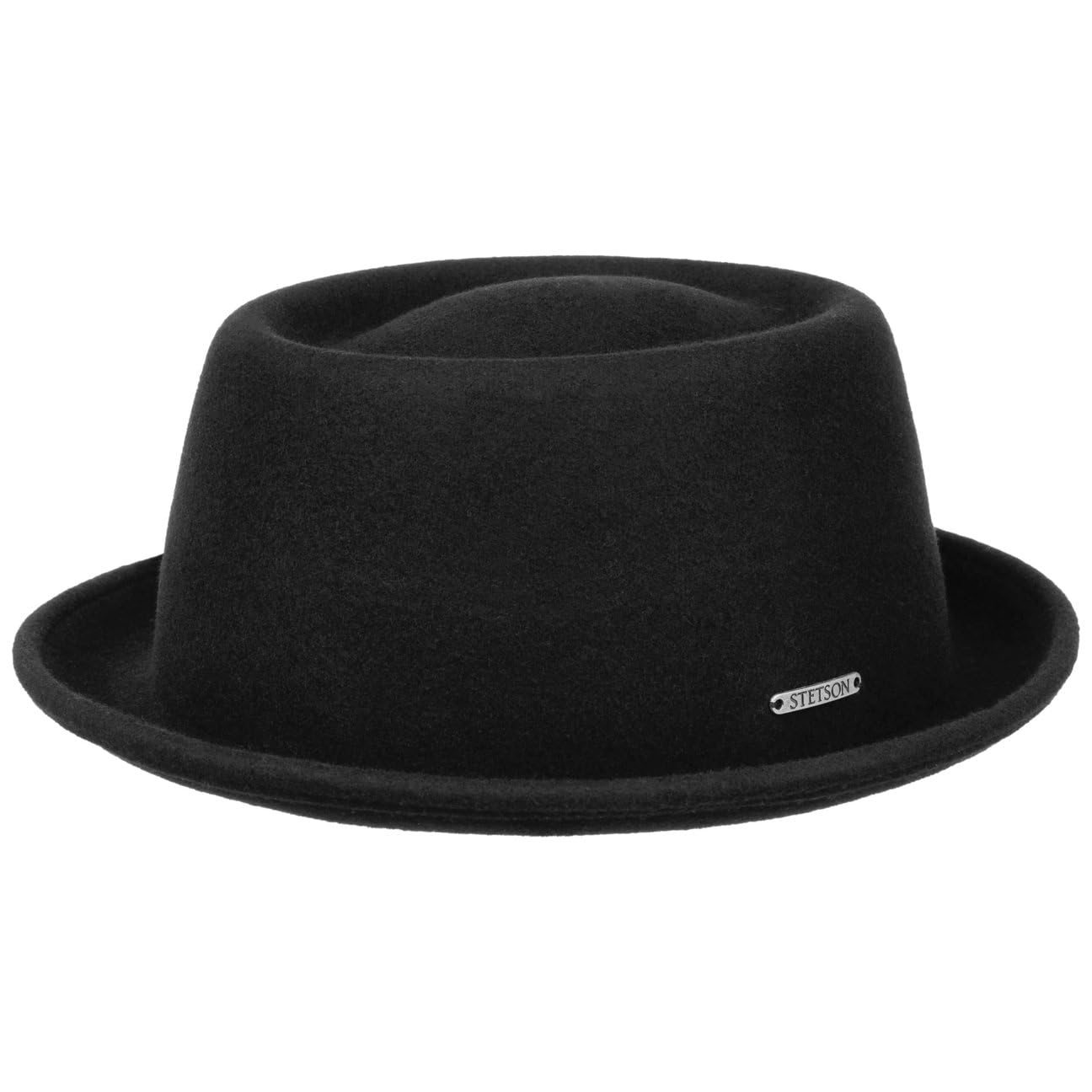 Stetson Pork Pie Chapeau de Feutre de Laine Unicolore Impermeable et oleofuge Femme Homme Toutes Saisons