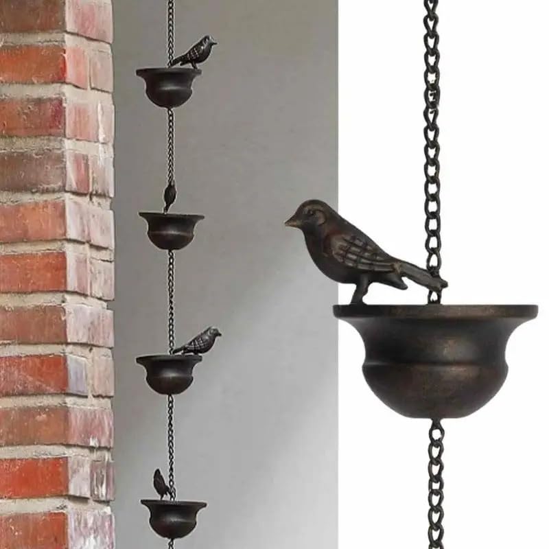 Chaine De Pluie Chaînes de pluie Décoration toit Drainage en métal Chaîne
