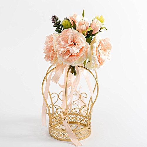 LKKLILY-Floral floral flower crown crown cage silk Home Furnishing soft outfit dining room decoration photography props,Four