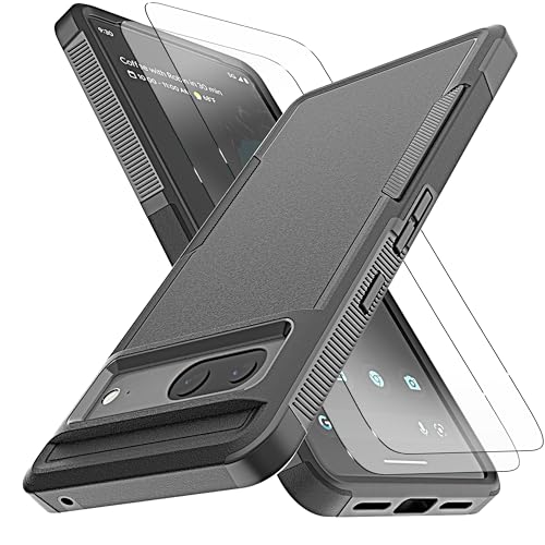YmhxcY for Pixel 7 Case, [10 FT Military Grade Drop Protection] [Non-Slip] [2 pcs TPE HD Screen Protector] Heavy Duty Full-Body Shockproof Case for Google Pixel 7 5G 6.3“-Black