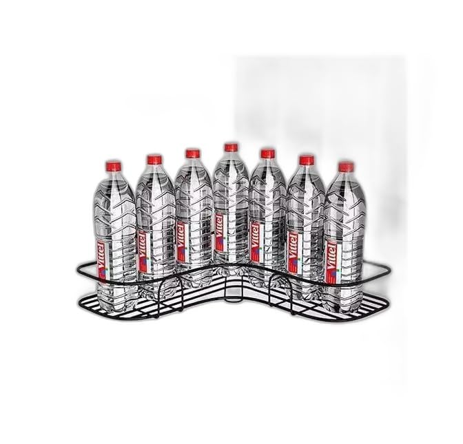 1PCS Packing Wall Mounted Self-Adhesive Bathroom Corner Shelf/Kitchen Rack & Holder - Bathroom Accessories (Material-GI Metal, Powder Coated Finish, Black, Pack|Type -260 for Home and Kitchen