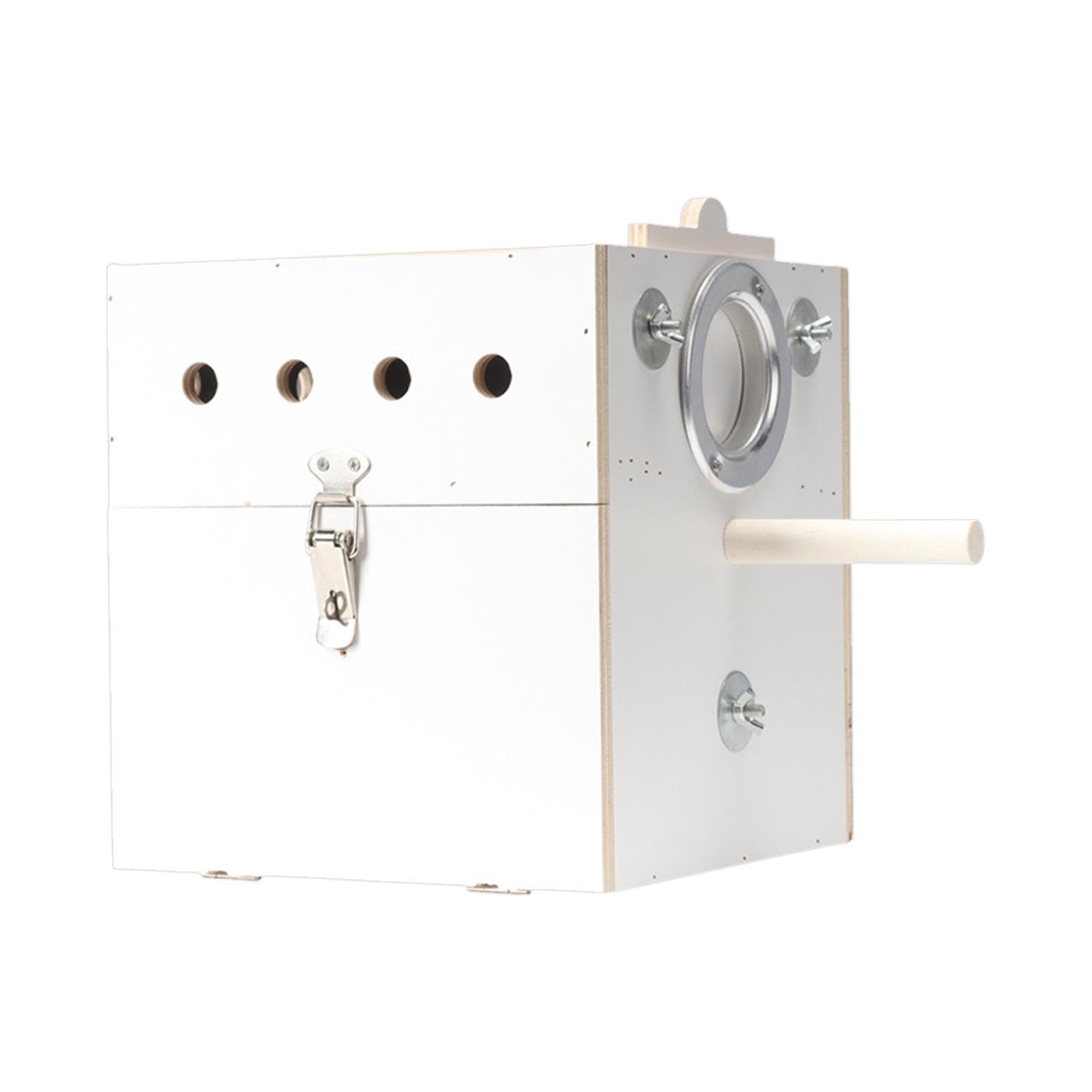 Pájaros Caja Criadora de Madera para Loros Y Periquitos Caja de Apareamiento para Pequeñas Aves Segura para Canarios Y Pinzo, Dejado Colgado Blanco