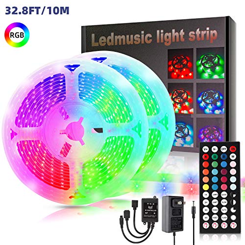 LED Strip Lights,YLCVBUD 32.8ft/10M 3528 SMD RGB Rope Lights Music Sync Color Changing