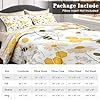 Pamnest Comforter Set Full Size, Bees Honey Flower 7 Pcs Bedding for Kids and Adults, Spring Floral Summer Bed Sheet Sets with Fitted Sheet 2 Pillowcases & 2 Shams for Bedroom Bed Decor #5
