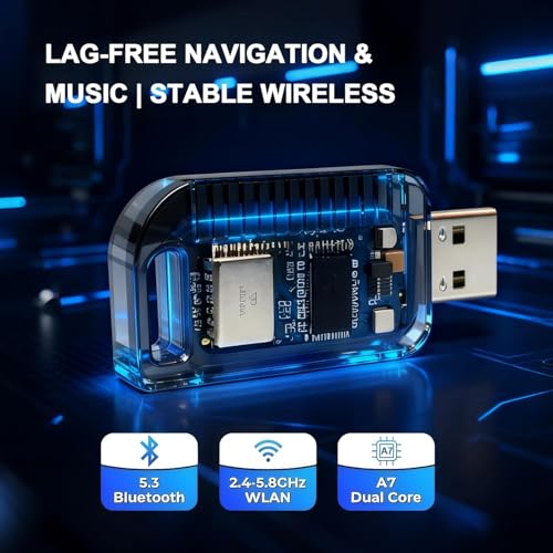 Wireless CarPlay Adapter for Apple iPhone Convert from Wired for Apple Carplay Wireless Adapter Automatic Connection,Plug & Play,No Screen Delay,Compatible with iOS 10+ Comes with USB-A/Type-C Port by INNAFELX - Used condition - Image 6
