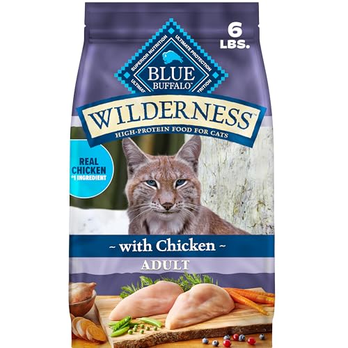 Blue Buffalo Wilderness with Chicken Natural High-Protein Grain-Free Dry Food for Adult Cats, Real...