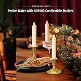 KSWING Upgraded Real Wax Short LED Flameless Taper Candles with Remote, 6 PCS Ivory Candlesticks Battery Operated 3D Flickering - 6" Realistic Fake Candle Sticks for Home/Wedding/Fireplace Xmas Decor - Image 4