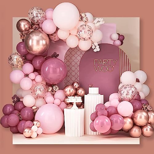 Image of 50 Pcs Retro Balloons Made of Strong Rubber (Retro Pink)