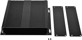 Junction Box Electrical Outdoor Project, Aluminum Alloy Enclosure 48 x 204 x 160mm - Sandblasted Oxidized Black, Heat Dissipation, Protective PCB Case
