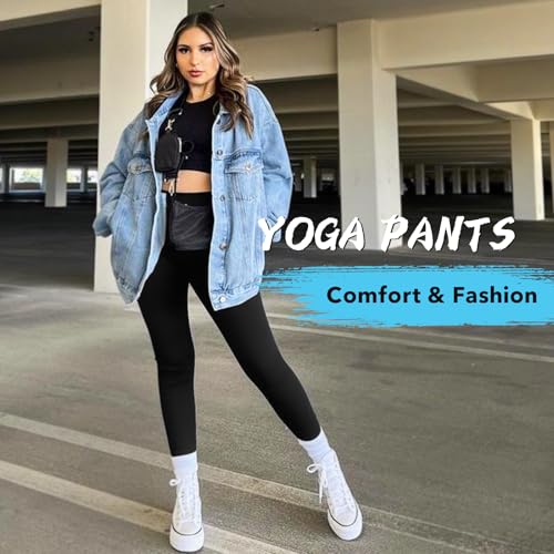 MOREFEEL Leggings with Pockets for Women, High Waisted Tummy Control Workout Hip Lift Yoga Pants Activewear - Image 3