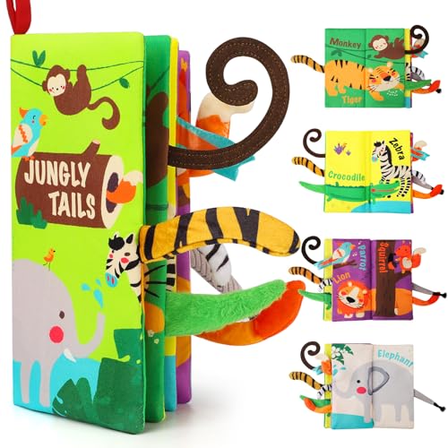 Image of beiens Baby Books Toys, Touch and Feel Crinkle Cloth Book for Infant Baby 0-3-6-12-18 Months, Early Development Interactive Stroller Soft Toys, Newborn Gifts for Boys Girls