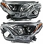 DNYSYSJ Headlights Assembly Pair Set Compatible with 2016 2017 2018 RAV4 Driver and Passenger Side Factory Halogen Headlights Clear Lens Headlamps Replacement