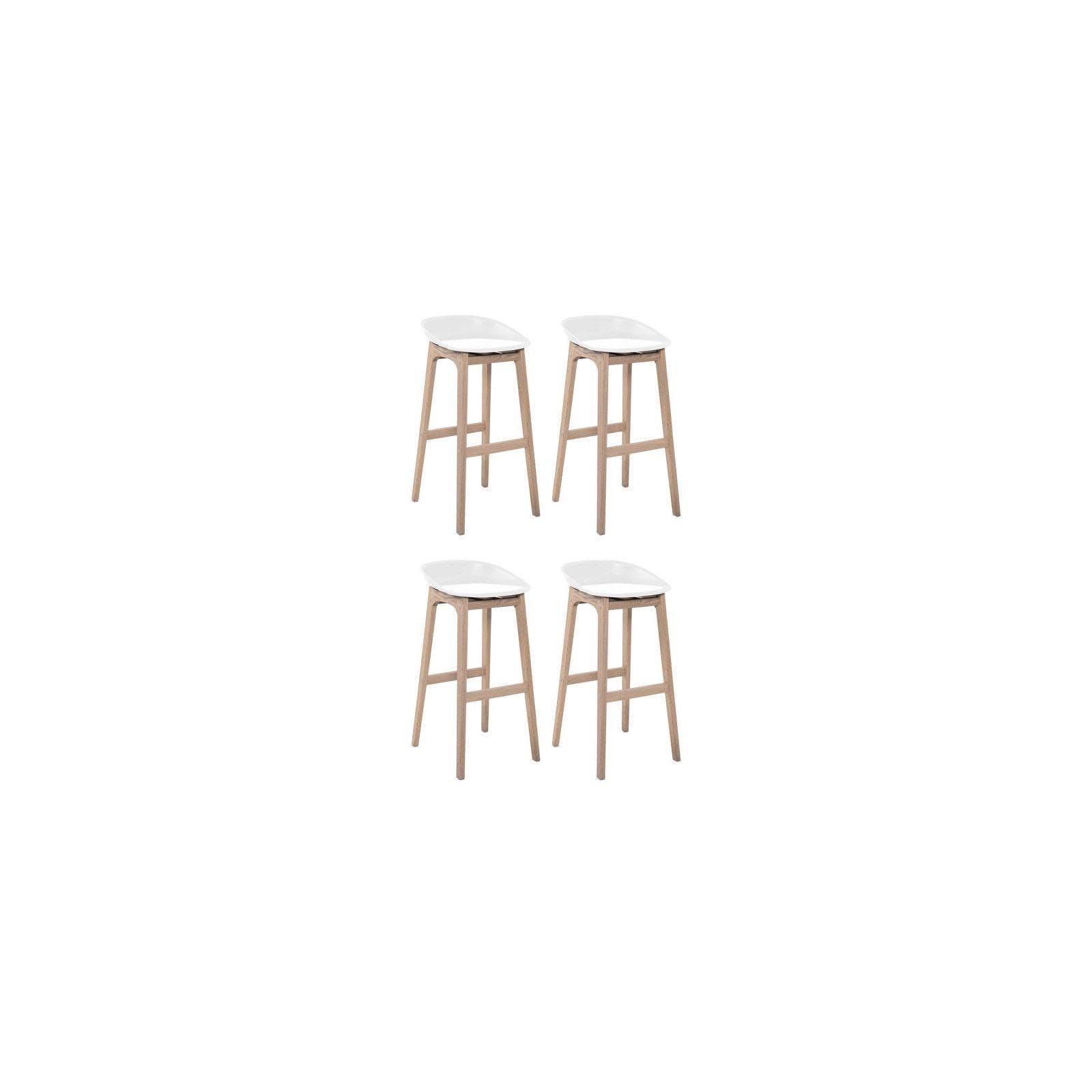 Tabourets de bar Riva en bois 65cm par lot de 2 pour îlot de cuisine