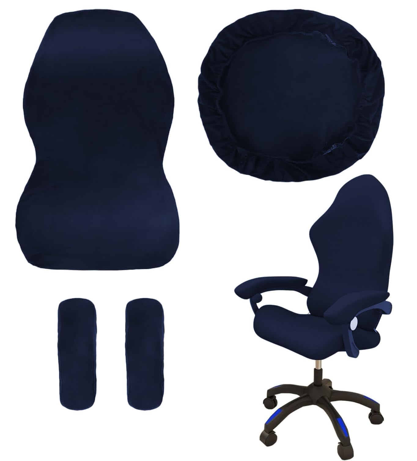 Juego de 4 Fundas para Silla de Videojuegos con reposabrazos/Respaldo de Silla, Funda para Silla de Oficina, Antideslizante, extraíble, Lavable, Buena Elasticidad, para sillas de Juegos, sillas de