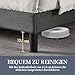 Yaheetech Polsterbett 140 x 200 cm Doppelbett mit Höhenverstellbarem Kopfteil, Stabiler Bettrahmen Stoffbett mit Lattenrost, Gepolstertes Bettgestell Jugendbett, Dunkelgrau