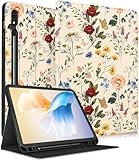 Wazzasoft for Samsung Galaxy Tab S8/Tab S7 Case 11 Inch Women Girls Cute Folio Cover with Pencil Holder Kawaii Design Girly Flower Floral Pretty Tablet Cases for Samsung Tab S7/Tab S8 Case 2022/2020