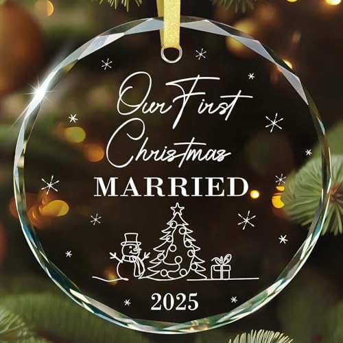 Verlovingsornamenten voor koppels 2025 - glazen kerstversieringen, kerstboomdecoraties, verlovingsgeschenken voor vrouwen mannen die pas verloofd zijn