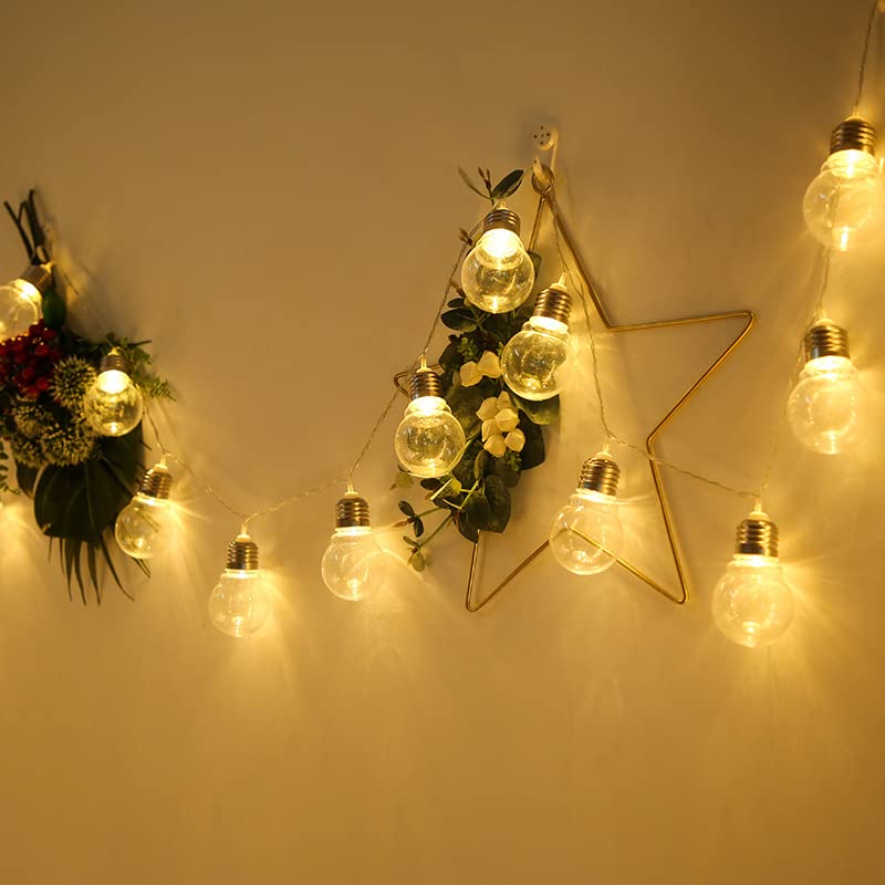 Luci a LED a sfera trasparenti a LED, lampadine Edison a batteria per feste di matrimonio in giardino, decorazioni natalizie (6M40LED)