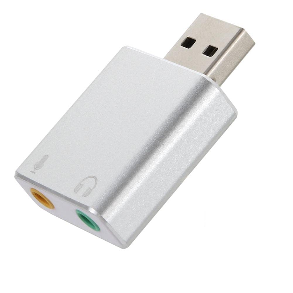 USB Sound Card 7.1 External USB to Jack 3.5Mm Headphone Adapter Stereo Audio Mic Sound Card for Pc Computer Laptop (Silver)-image-49