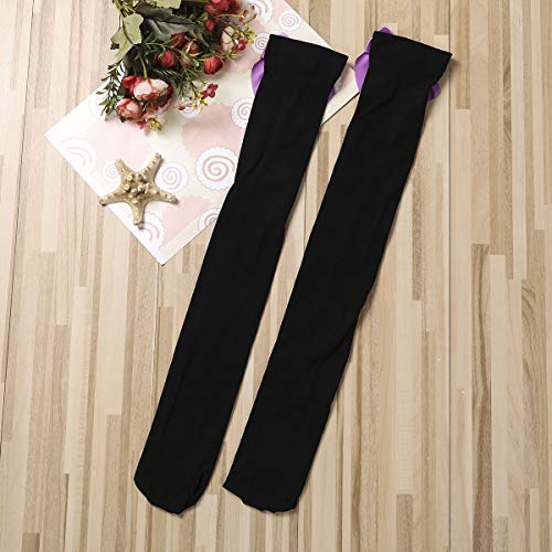 Image of Honganda Sexy Women's Thigh High Stockings, Over Knee Lace Top Sheer Stockings with Satin Bows Leg Thigh Socks for Women