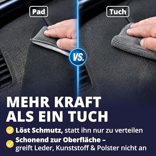 LICARGO Scrub Pad Auto Innenraum, 3 Stück – Mikrofaser Autoschwamm für porentiefe Reinigung von Kunststoff, Polster, Leder & Armaturen… – Ansicht 6