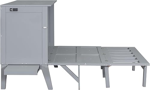 Vista 9 de Cama Murphy de tamaño matrimonial con mesa auxiliar de cama, cama Murphy de madera con puerto USB y escritorio, cama de cubo Murphy para dormitorio