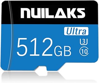 512GB MicroSD High Speed Transfer Micro SD Card Waterproof Class 10 Memory Card for Dash Cam, Camera, Surveillance,Smartphone